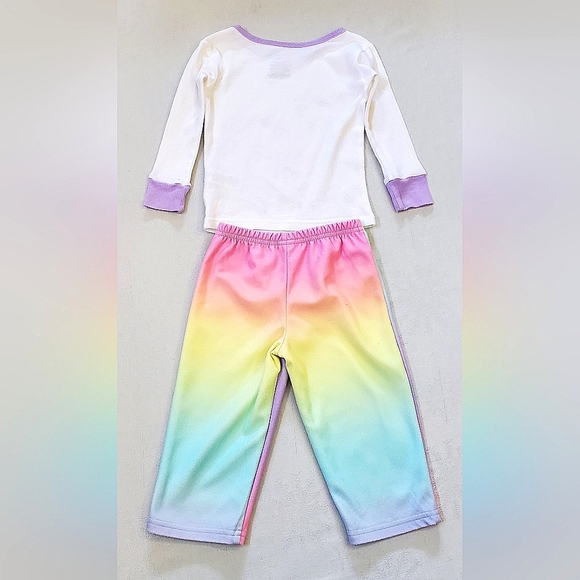 Carter's Rainbow Unicorn (2) Piece Long Sleeve Pajamas Baby Girl Size 18 Months - Picture 3 of 7